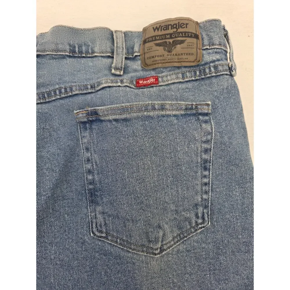Wrangler Jeans Men 40x30 Blue Flex For Comfort Relaxed Fit Stretch Whiskers
